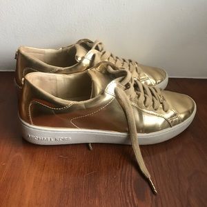 Gold Michael Kors Women’s Sneakers Tennis Shoes